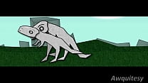 Two CGI Dinos Rough Doggy Dinosaur Intercourse Retro Penetration Cartoon